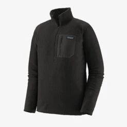 Patagonia Men's R1 Air Zip Neck - Black (40245BLK) 2 Patagonia Men's R1 Air Zip Neck - Black (40245BLK) -marathonsports shop 40245 BLK
