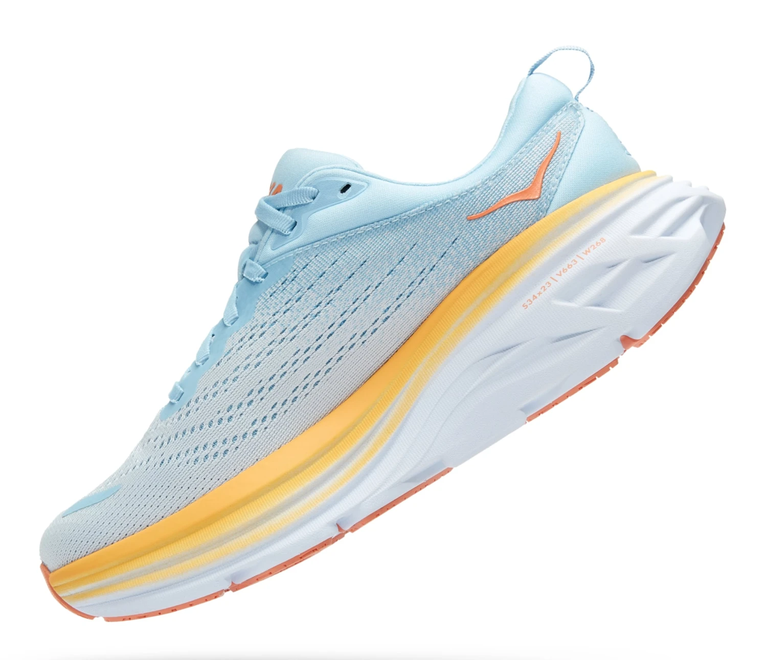 HOKA Women's Bondi 8 Wide (D) HOKA Women's Bondi 8 Wide (D) -marathonsports shop HOKAWomensBondi8WideSummerSongCountryAir 4
