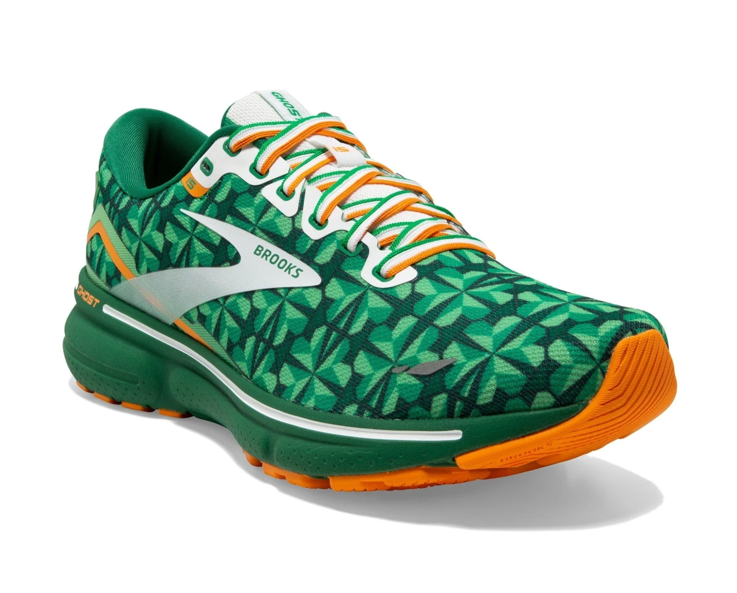 Brooks Men's Ghost 15 Brooks Men's Ghost 15 -marathonsports shop brooks mens ghost 15 running shoe st.patricks day edition green orange