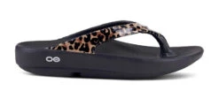 marathonsports shop 17 Oofos Women's OOlala Limited Sandal - Black/Leopard (1403)