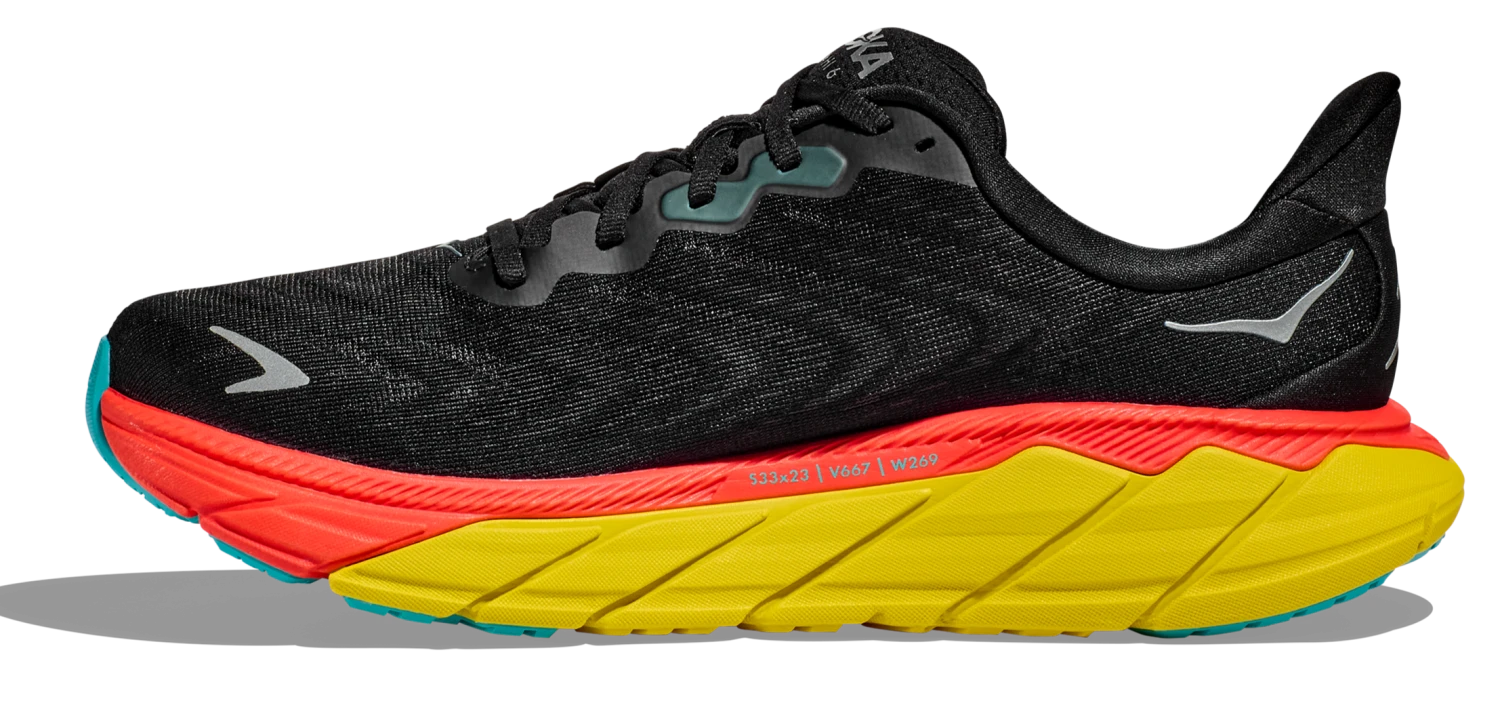 HOKA Men's Arahi 6 HOKA Men's Arahi 6 -marathonsports shop hoka mens arahi 6 running shoe black red yellow